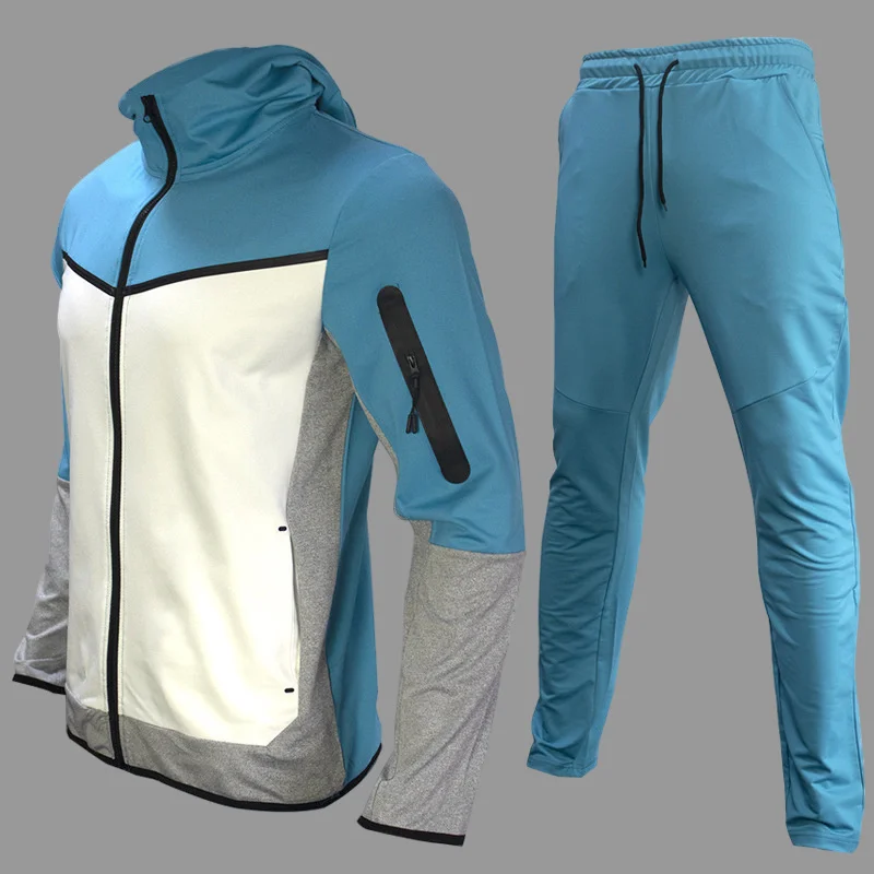 

Men's Sweatsuit Tech Fleece Hoodie Cotton Stretch Training Wear New Brand Good Quality Coat Sweatpants Sport Set Clothing