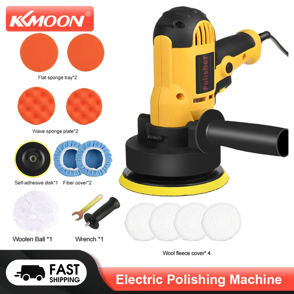 KKMOON Electric Polishing Machine Stepless Speed Adjustable Car Polisher Auto Polishing Machine High Efficiency Waxing Tools