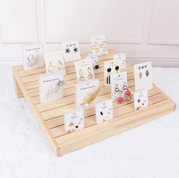 Log Ring Rack Solid Wood Ring Display Tray Jewelry Rack Jewelry Display Wooden Business Card Card Display Rack