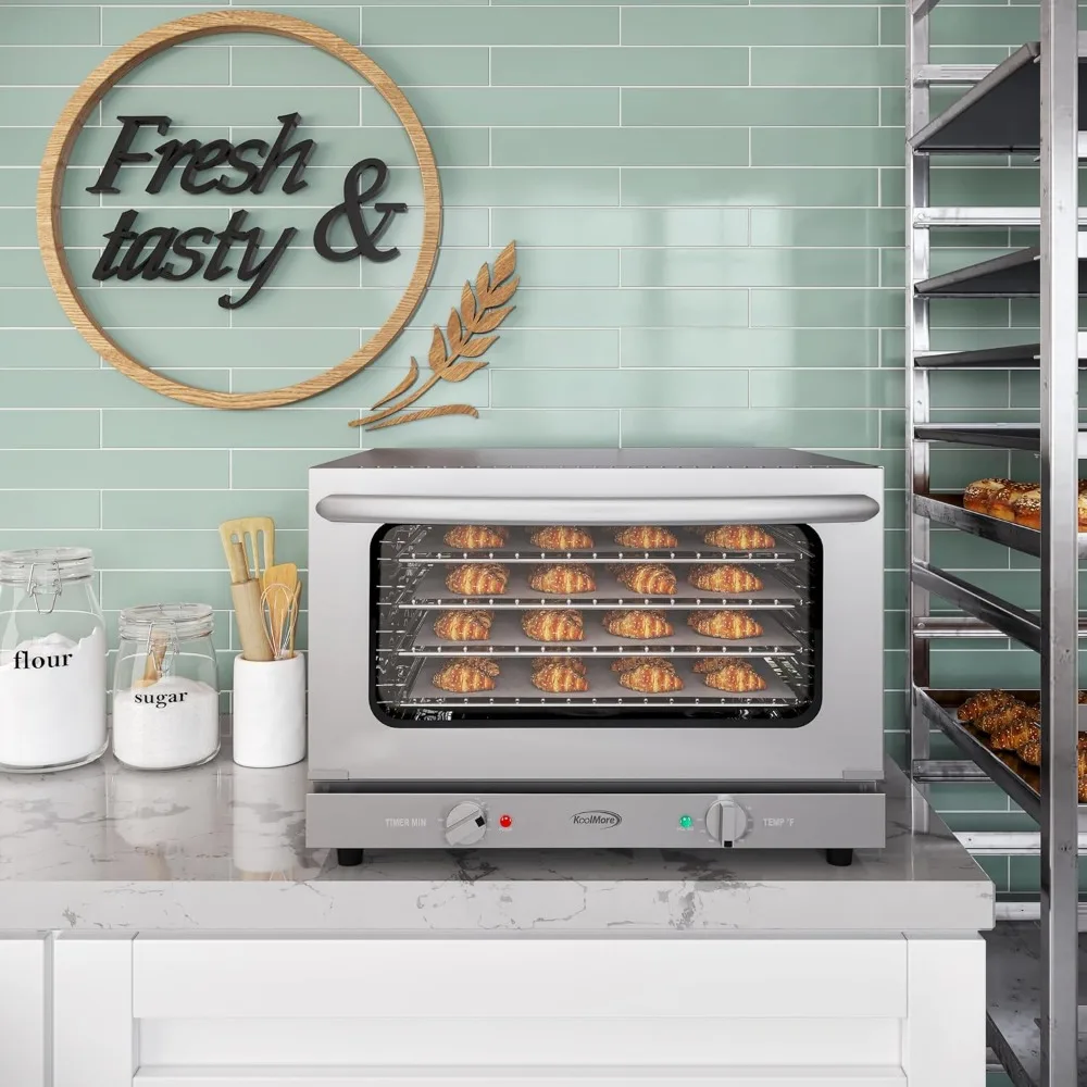 23 in. Commercial Countertop Convection Oven for Half-Size Pans with 4 Racks 1600W of Power in Stainless-Steel 5