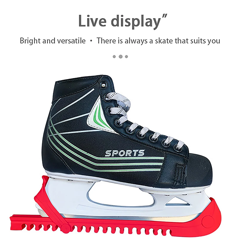 1Pair Ice Skates Skating Blades Protector Shoes Guards Practical Covers Adjustable Protective Case Plastic Blade Sleeve
