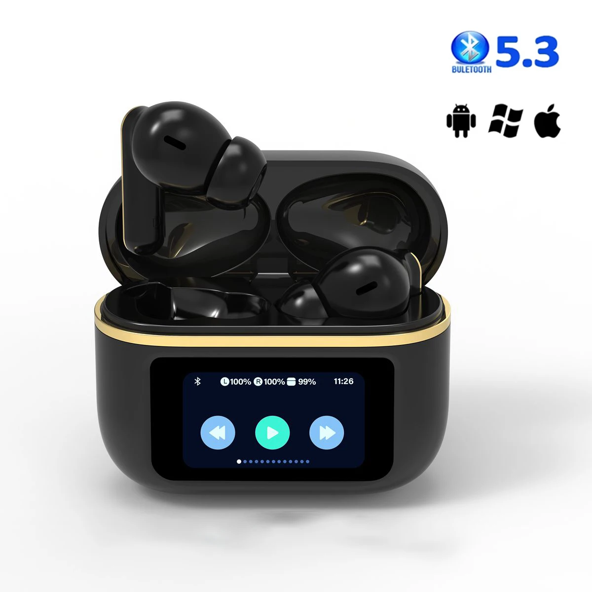 True Wireless Stereo Earbuds with Touch Control and Charging Case