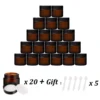 20PCS Small Amber Glass Jars with Black Lids 5/10/15/20/30g Empty Round Jars with Inner Liners for Cream Lotion Candle Powders 2