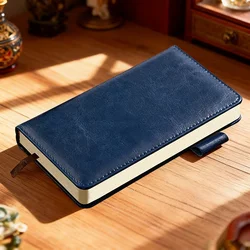 Premium Leather Notebook with Lined Pages | Ideal for Office, School & Portable Note Taking (Blue)