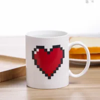 330ML Peach Heart Color-changing Ceramic Cup Novelty Magic Cup Creative Design Coffee Mug Valentine's Day Preferred Gift 4