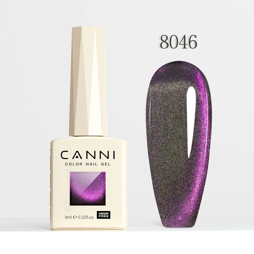 CANNI Super Glossy Glitter Cat Eye Nail Gel Polish - Hema Free Diamond Top Coat, Semi-Permanent UV LED Varnish