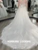 HERBURN Charming Wedding Dresses Attractive Square Collar Brush Train Customized Vestidos De Novia Brautmode Robe Mariee 2