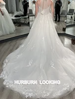 HERBURN Charming Wedding Dresses Attractive Square Collar Brush Train Customized Vestidos De Novia Brautmode Robe Mariee 2
