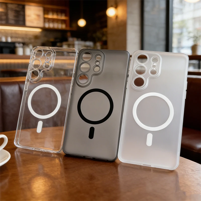 Ultra-Thin Clear Matte Magnetic Wireless Charging Case - Hard Cover