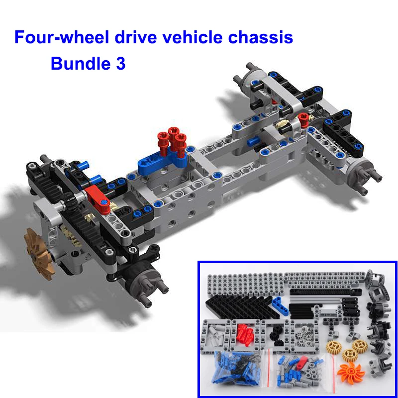 Four-wheel Drive Remote Control Car Motor Power Machinery Group Maker Kit Toy Car Compatible with LEGOed Toy Robots