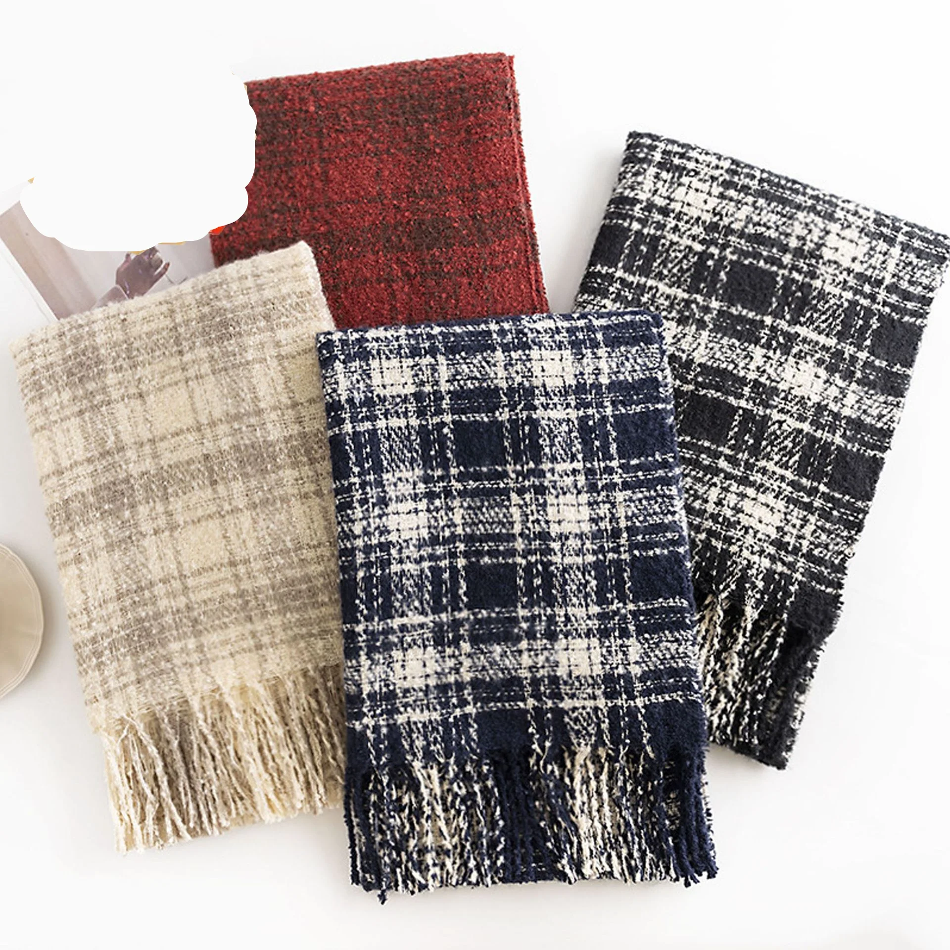Herfst- en winterruitensjaal voor vrouwen Veelzijdige elegante en casual stijl Koudebestendige sjaal Modieuze woon-werkverkeer Warme en nekbeschermende sjaal_voghion.com