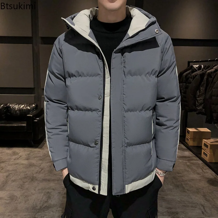 New 2023 Men's Hooded Down Jackets for Winter Oversized Coats Warm Parkas Casual Jaquetas Male Thicker Warm Parkas Down Jackets