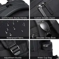 BANGE Travel Waterproof Backpack with USB Charging Port Fit 15.6 Inch Laptop Backpacks for Men and Women, Teenager School Bags - Image 5