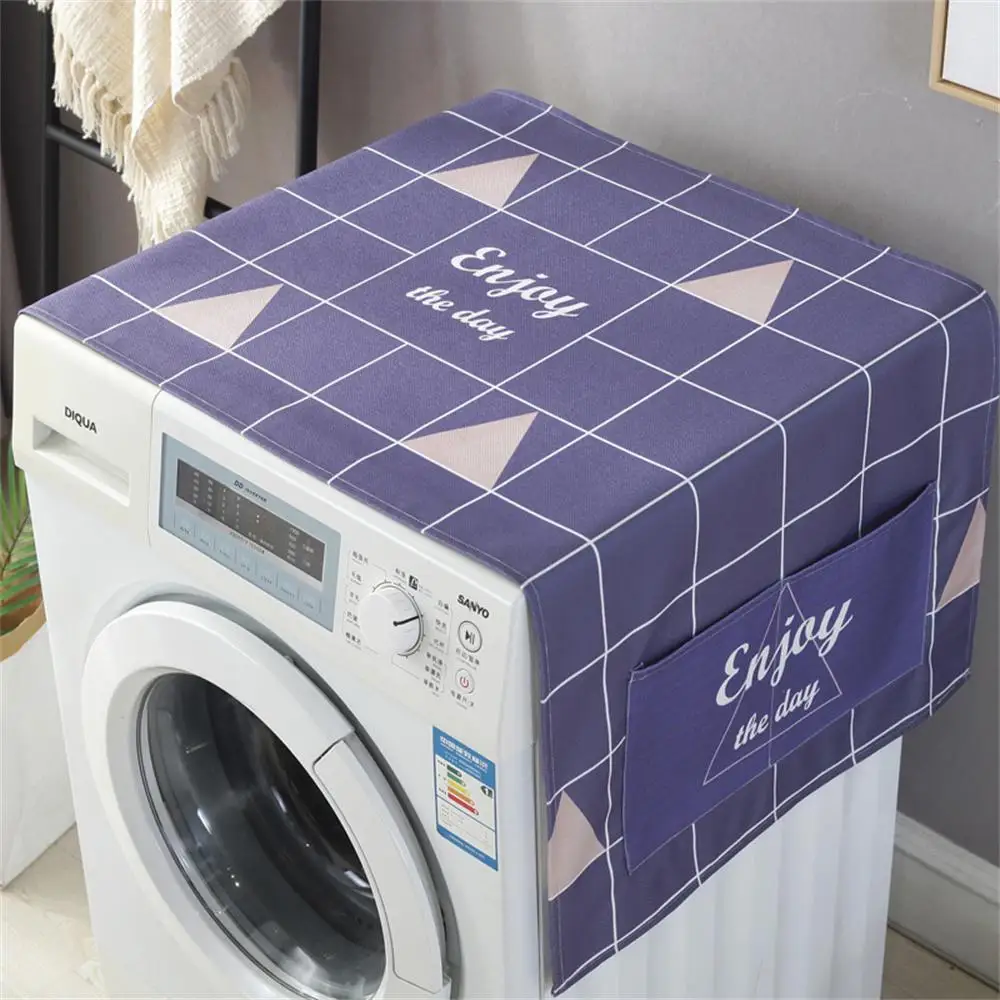 Description Picture 2 of itemRefrigerator Dust-Proof Cover Washing Machine Cover with Storage Pockets Bags Universal Sunscreen Covers Kitchen Christmas Decor
