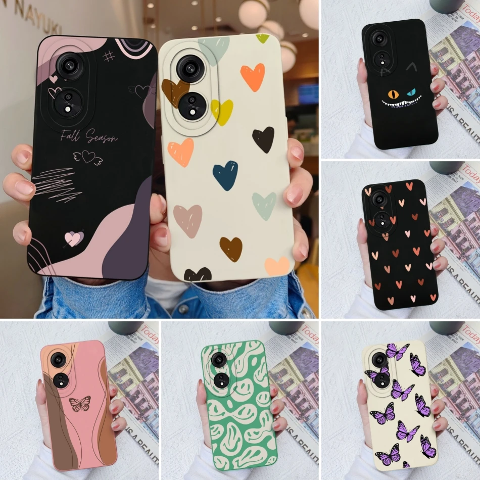 For Oppo A58 A78 4G 5G Phone Cases Funny Upgrade Camera Protection Soft Liquid Silicone Back Cover For Oppo A 58 78 Shell Funda