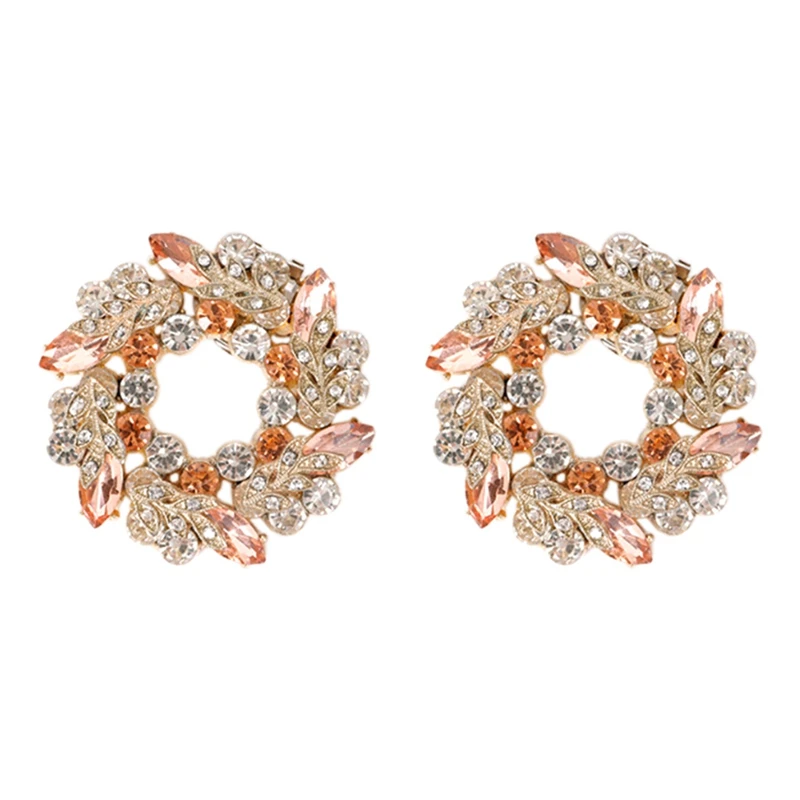 

2 Pcs Wedding Women Bride High Heel Shoe Decorations Charm Buckle Clamp Shiny Rhinestone Decorative Clips