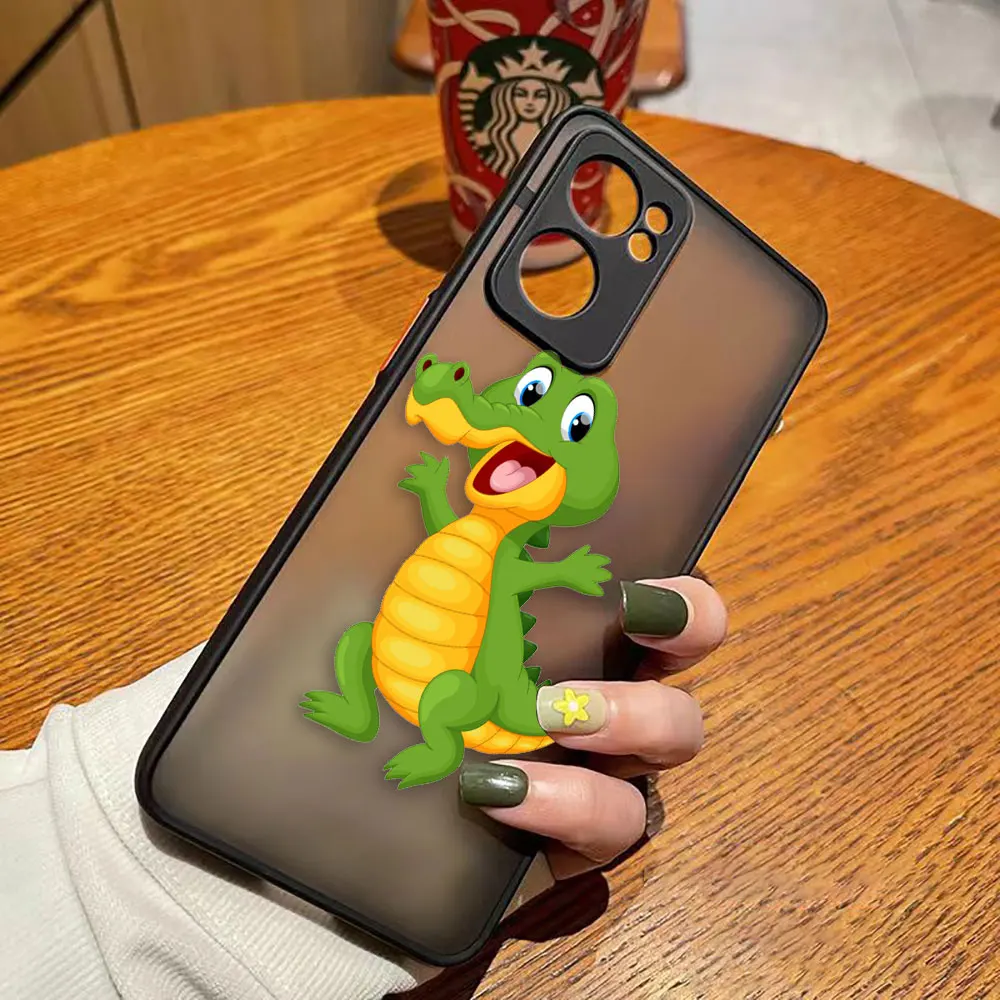 thumbnail image 1 of Funda de teléfono mate para OPPO RENO 8 8T 7Z 7 6Z 6 5 4 3 PRO PLUS 4G 5G Edge Funda Coque Capa Shell lindo dibujos animados cocodrilo, 1 of 5
