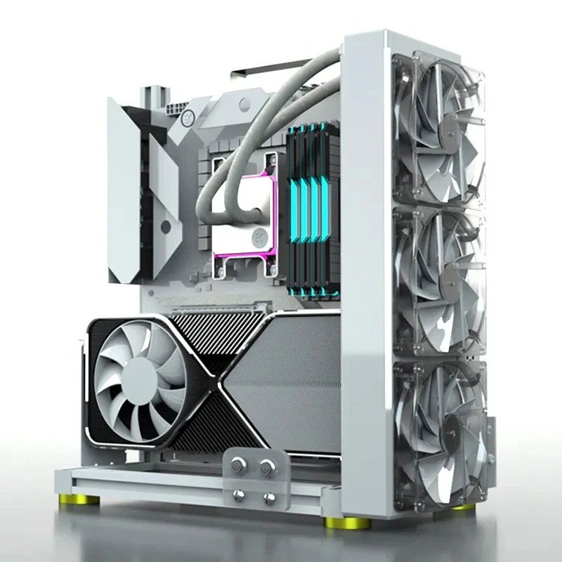 Open Desktop pc Case Frame Gabinete Gamers Faça Você Mesmo Water Cooler Creative Gabinete Gaming Chassis Mod Itx Matx Atx Atx - Imagem 3