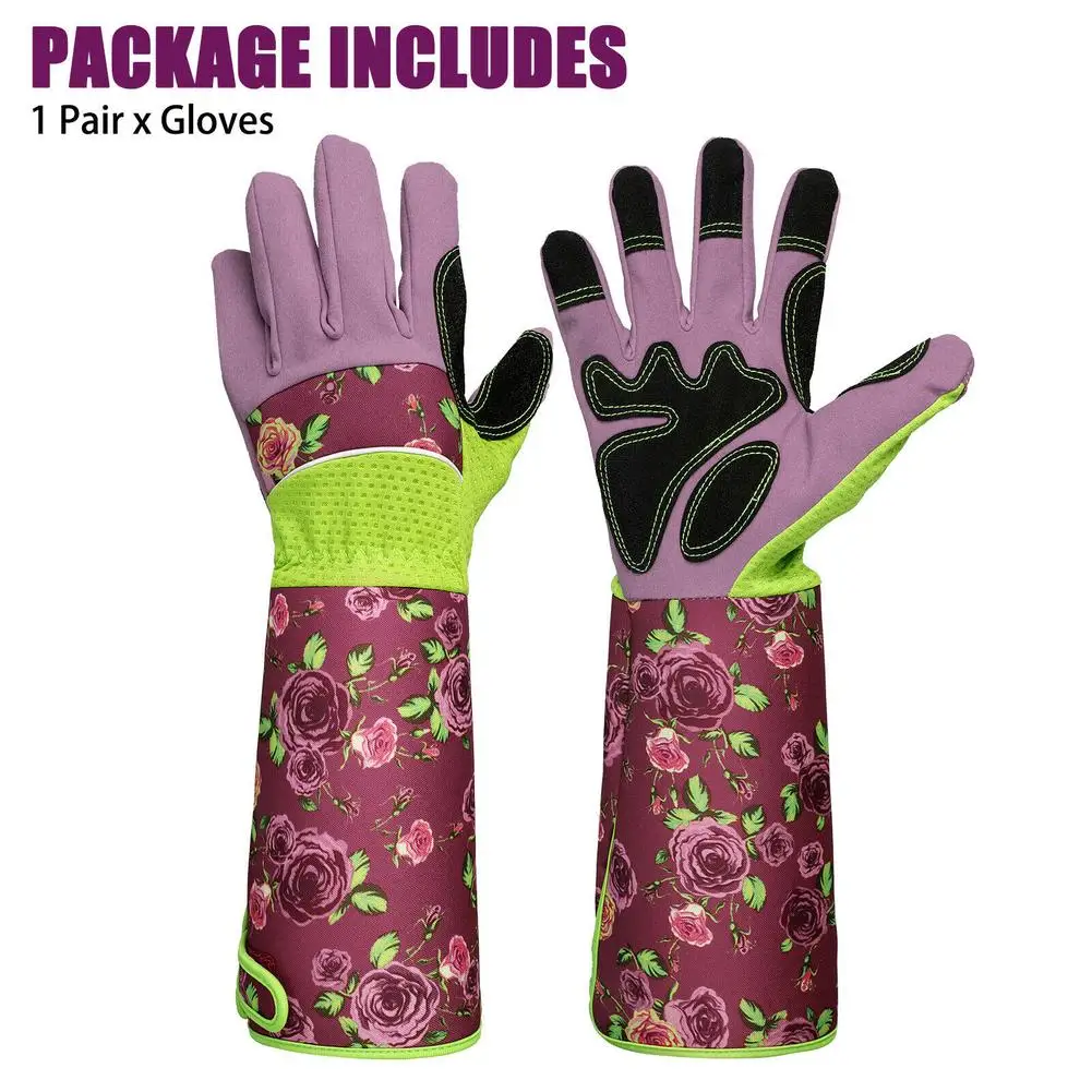 1 Pair Gardening Long Gloves Soft Breathable Thorns-proof Non-slip Garden Planting Pruning Household Cleaning Tools