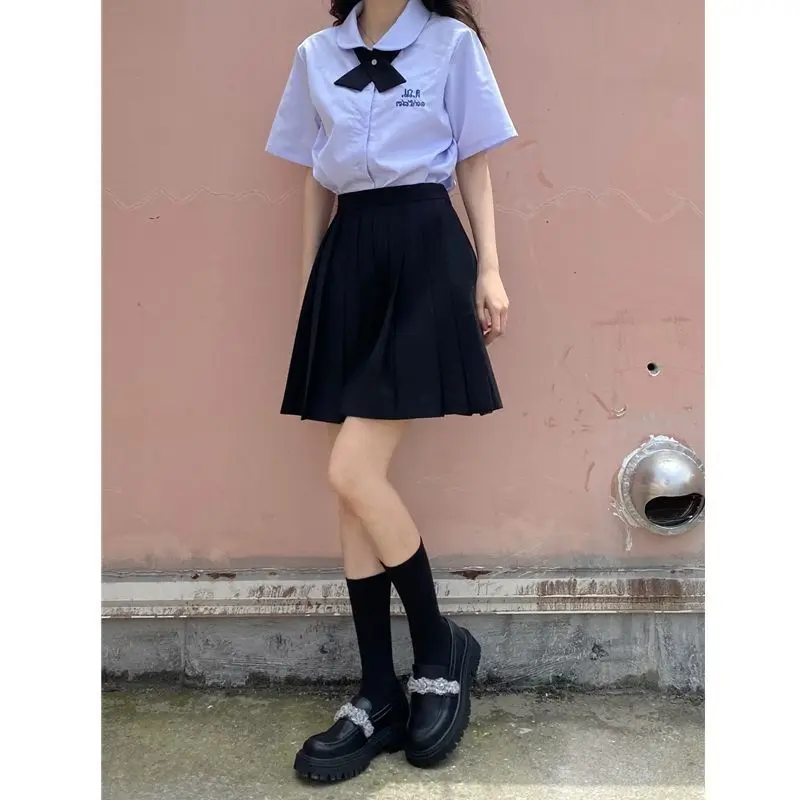 

Back To School Dress Set Girls Shirt Skirts Two Piece Boy Young People From 14 to 16 Years Old Woman JK Uniform Clothes