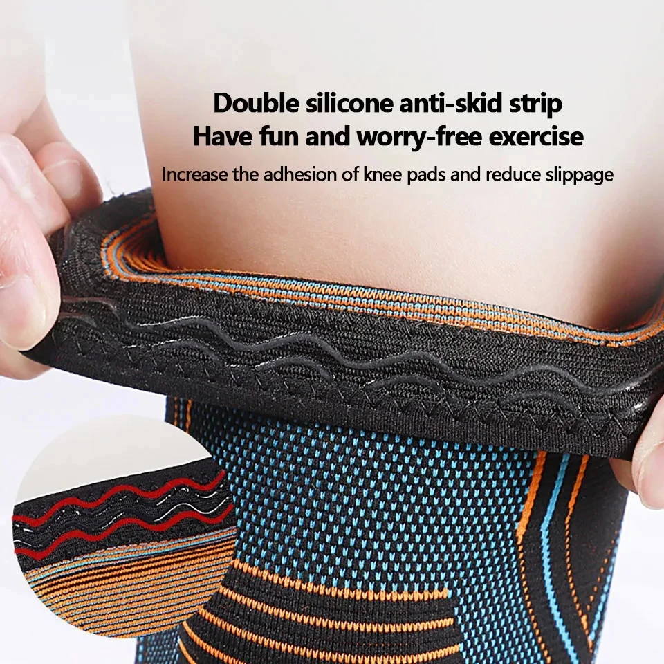 Knitted Knee Pads Compression Sleeves Joint Pain Arthritis Relief Running Fitness Elastic Wrap Brace Knee Pads Men Women 1PCS, knee pad