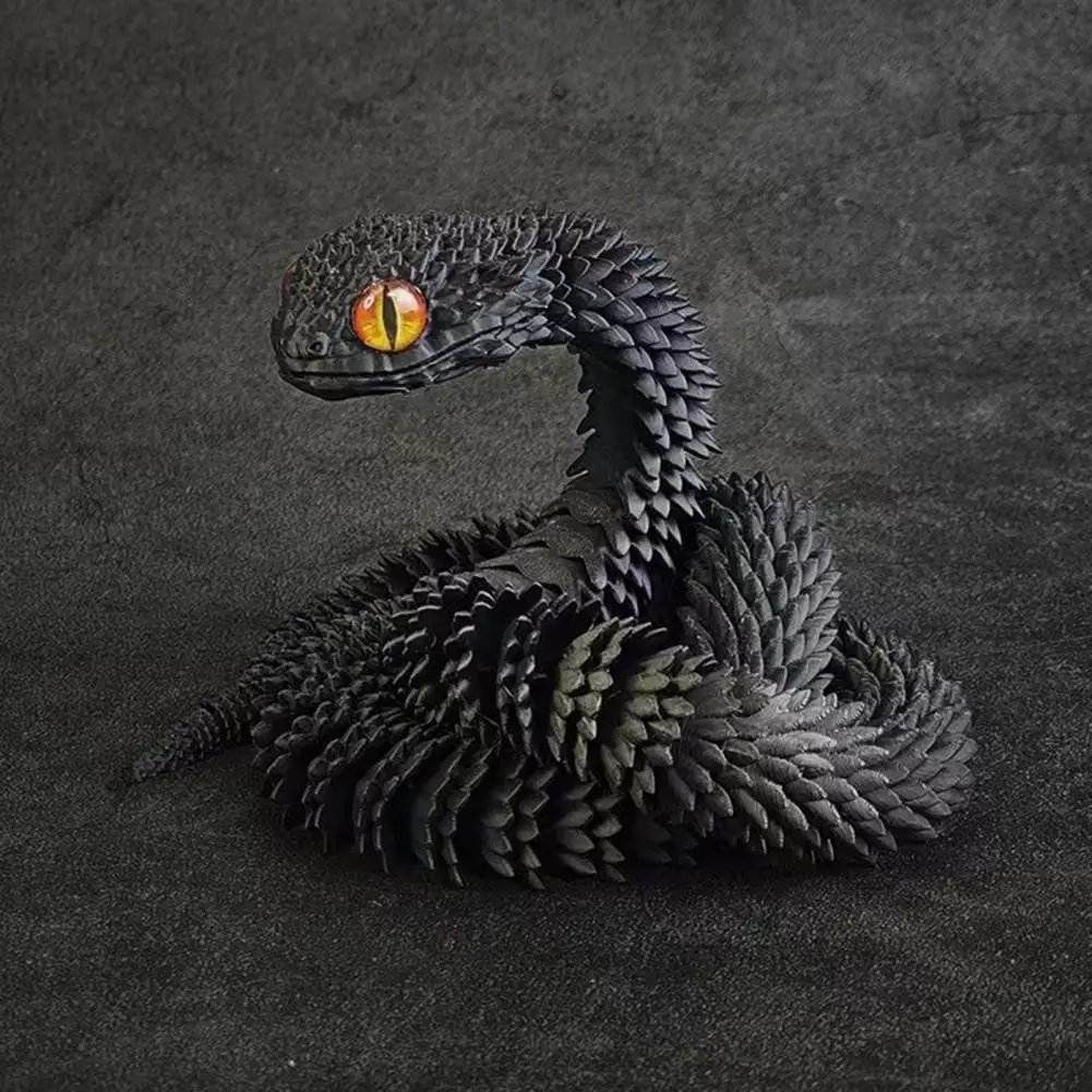 3D Printed Snake Movable Joint Fidget Toy Figurine Simulation Snake Office Desktop Ornament New Year Gifts Crafts Gift fidget toys 3d printed toy simulation snake figurine