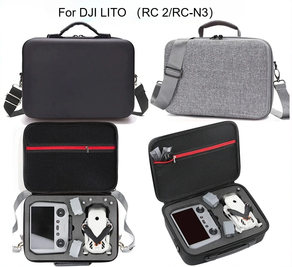 DJI Lito X1/Lito 1 휴대용 핸드백 야외 여행용 케이스, DJI RC 2 RC N3 컨트롤러 케이스 드론용 PU/나일론 보관 가방