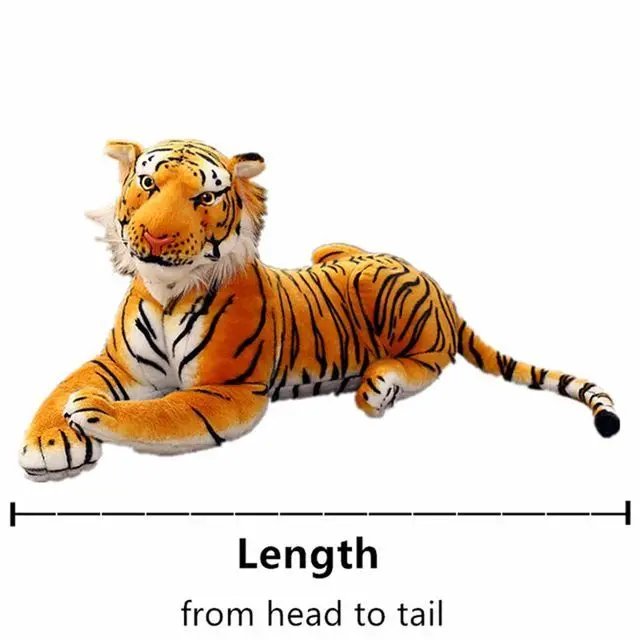 thumbnail image 1 of 50/75cm Lifelike Tiger Plush Toys Soft Wild Animals Simulation White Brown Tiger Doll Children Kids Birthday Gift, 1 of 5