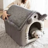 Maison d'intérieur chaude pour chien et chat, lit doux pour animal de compagnie, tente pour chien, chenil pour chat, coussin lavable parfait, convient aux quatre saisons, universel 3