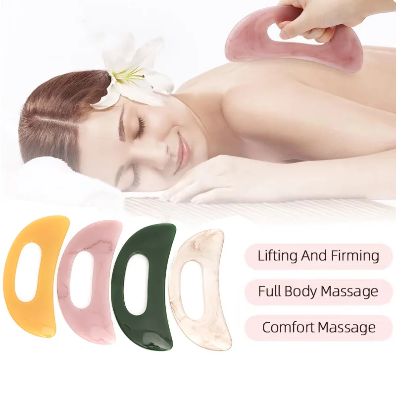 송진 얼굴 목 피부 마사지기, 구아샤 스크래핑 마사지 스크레이퍼, 침술 구아샤 보드, 침술 얼굴 눈 관리 스파 마사지 도구