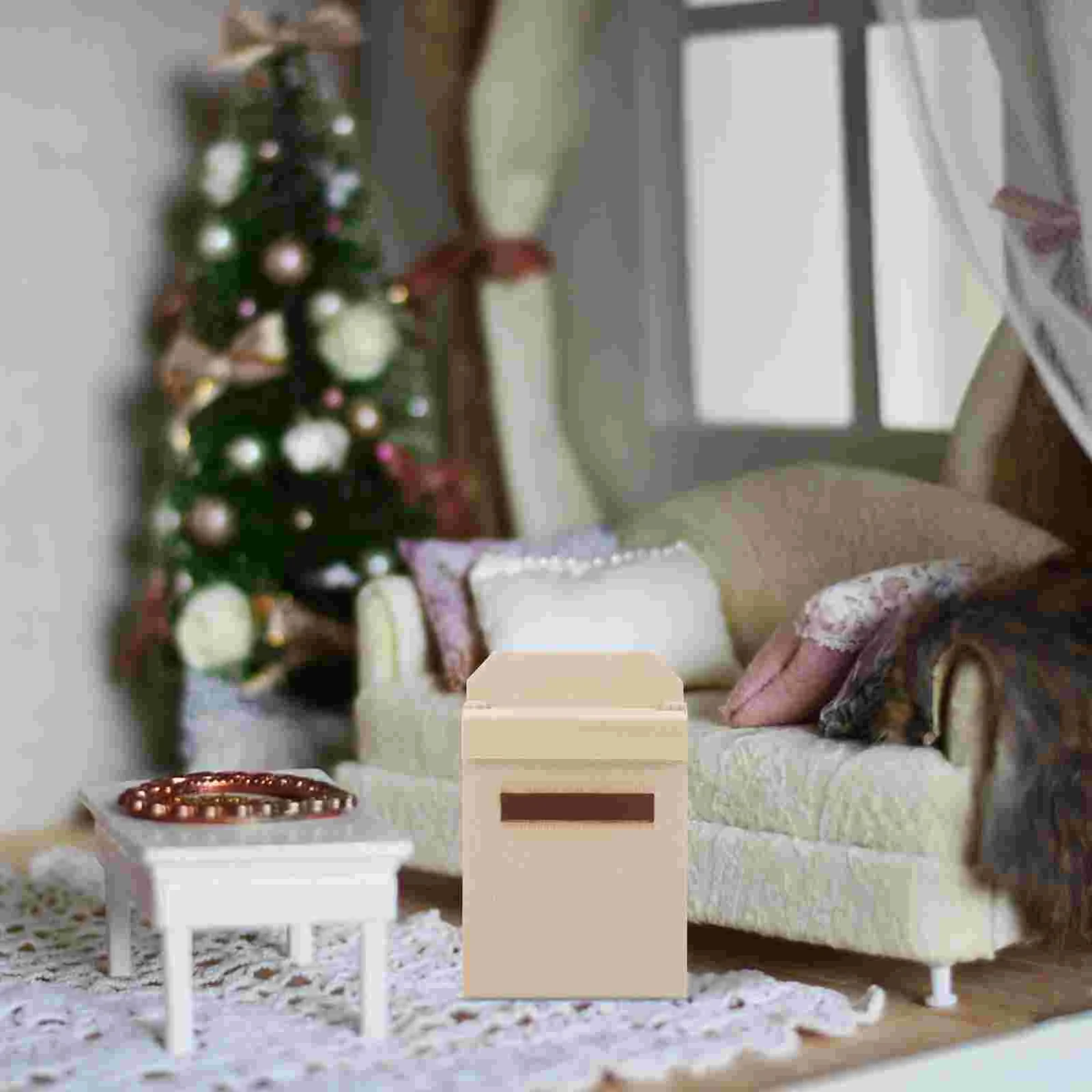 Mini House Mailbox Wooden Mini Miniature Decoration Model Lovely Mini House Supply