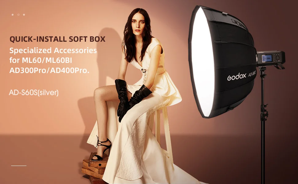 AD-S60S 60cm Umbrella Softbox with Honeycomb Grid  Mount Softbox for AD400Pro AD