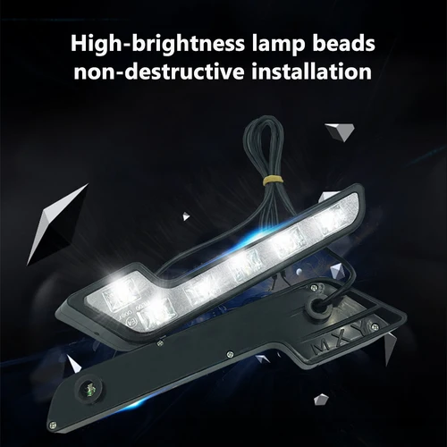 차량용 LED 주행 램프, 내구성 및 방수, 주간 주행 안개등, 12V, L 모양, 2 개 3