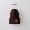 2022 Korea Spring Autumn Kids boys Hat Candy Color Baby Boys Knit Hat Baby Girls Bear Head Embroidery Kids Knitted Hat 3