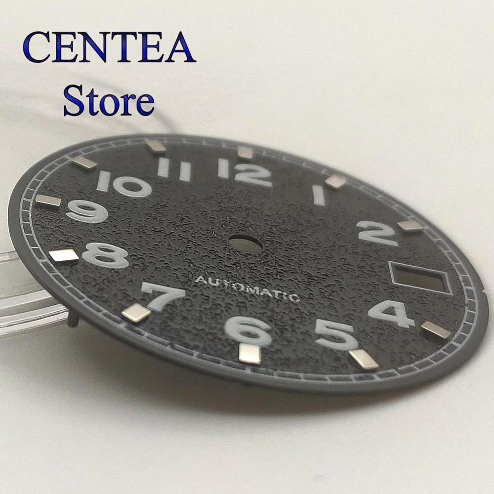 RICHUS 29mm Green Luminous Black Blue watch dial fit NH35 Automatic Movement With Date Window