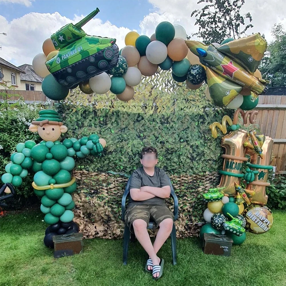 Déco Fête Anniversaire Militaire – 30 Pièces Avec Bannière Camouflage | Pour Garçons, Journée Des Forces Armées