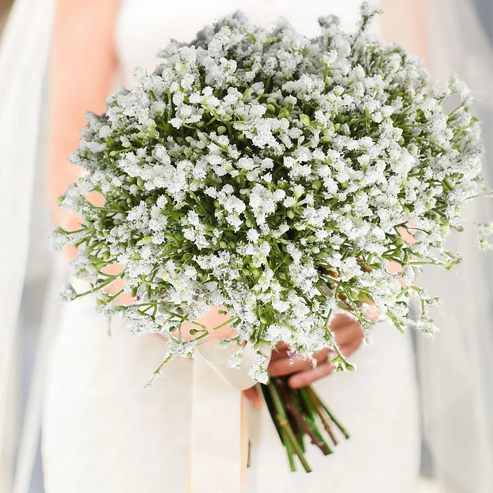 52cm 90 Heads White Babies Breath Artificial Gypsophila Flowers Bouquets Home Garden Wedding Birthday Decoration Fake Flower artificial gypsophila plants