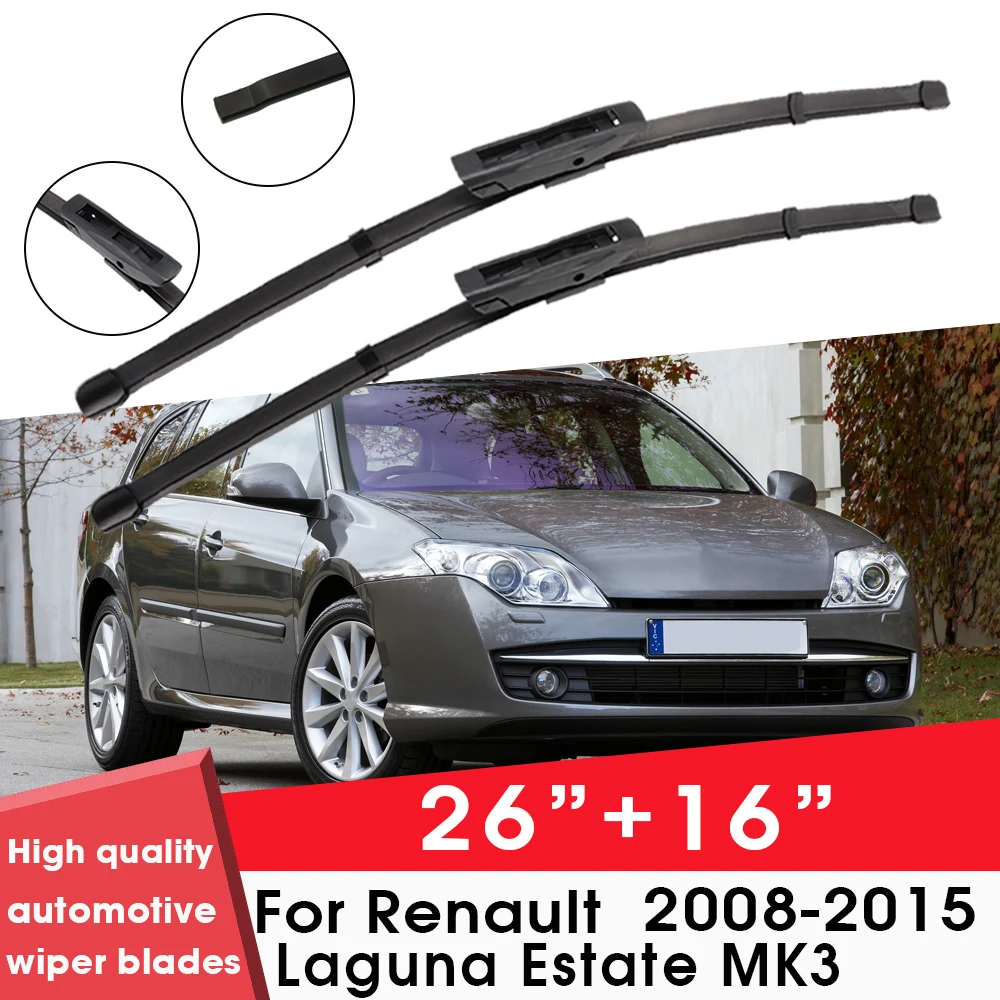 Spazzole Tergicristallo Per Auto Per Renault Laguna Estate Mk3 2008-2015 26 "+ 16" Parabrezza In Gomma Pulita Accessori Per Tergicristalli Auto