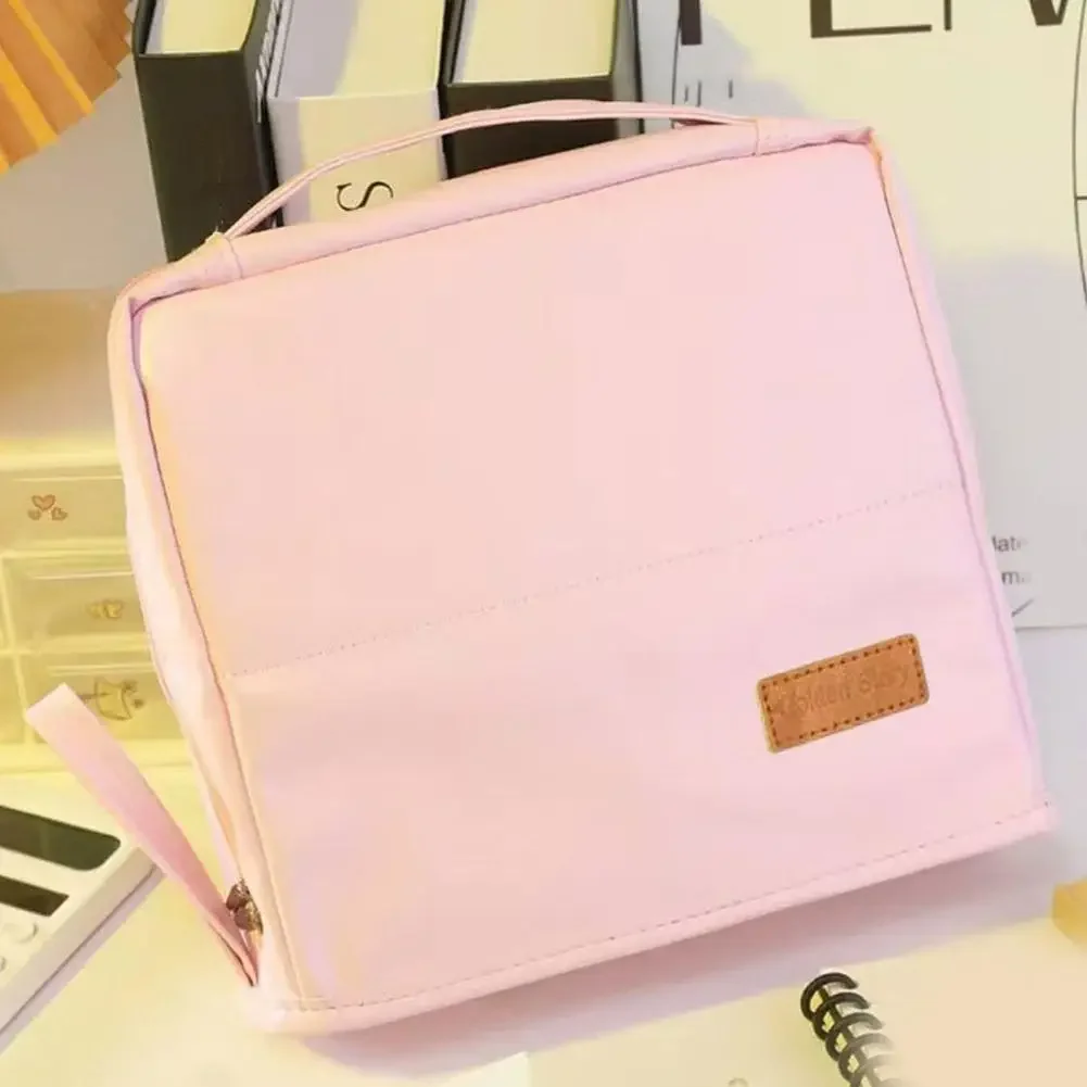 Large Capacity Standing Makeup Bag Organizer - Multi-Layer Cosmetic Case with Handle, Portable Storage Pouch for Travel