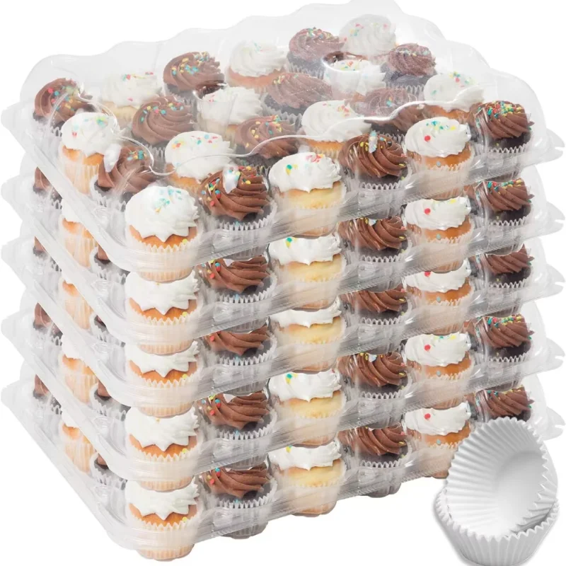 Cupcake Box Container 4/6/12/24 for Cake Carrier Muffin Box Bake Muffin Tart Storage Tray