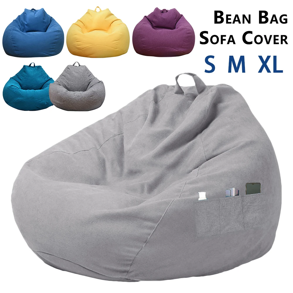 Sofa Cover Large Small Lazy Sofa Cover Chairs Without Filler Linen Cloth Lounger Seat Bean Bag Pouf Puff Couch Tatami Living Room Bedroom sofa cover,bean bag chair cover,bean bag sofa