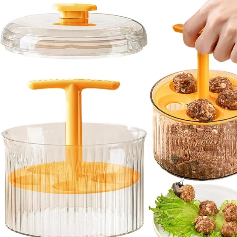 1pcs Translucent Meatballs Maker 5 Meat Balls Manual Maker Tool Manual Rice-Meat Dumplings For Clear Dumplings Meat Tool