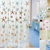 Cortinas de ducha impermeables con patrón de hibisco de estrella de mar, accesorios de baño, 180x200cm, PEVA