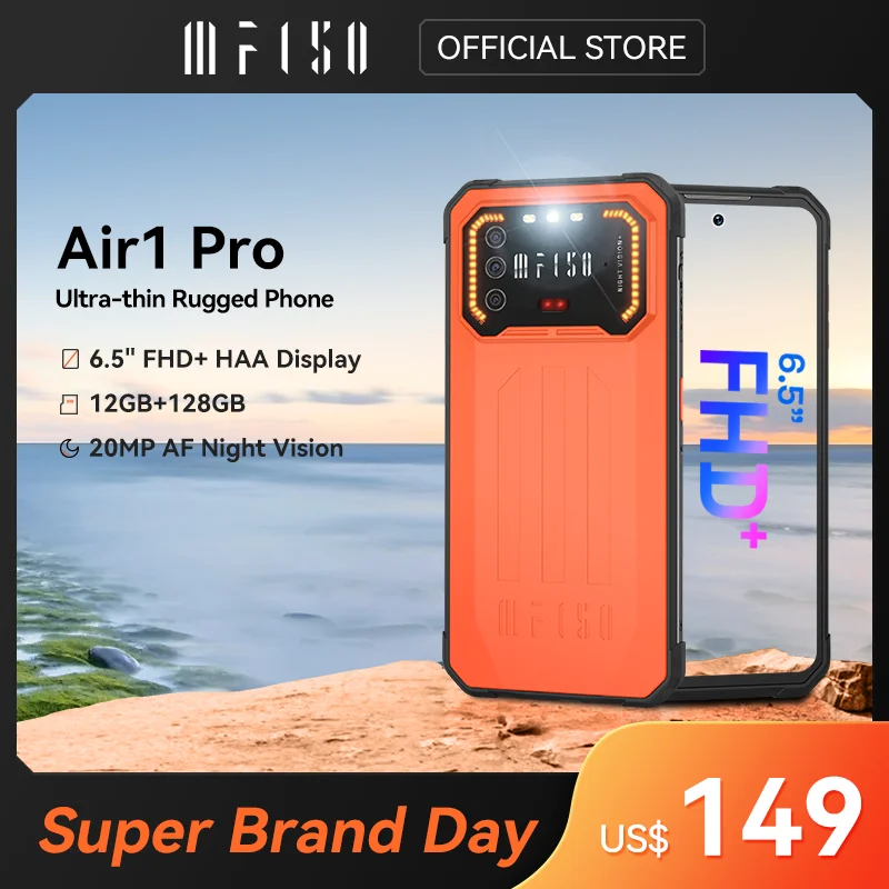 IIIF150 Air1 Pro 6.5"FHD+ Display Rugged Machine IP68/IP69K 6+128GB 48MP Infrared Night Vision NFC Android 12 