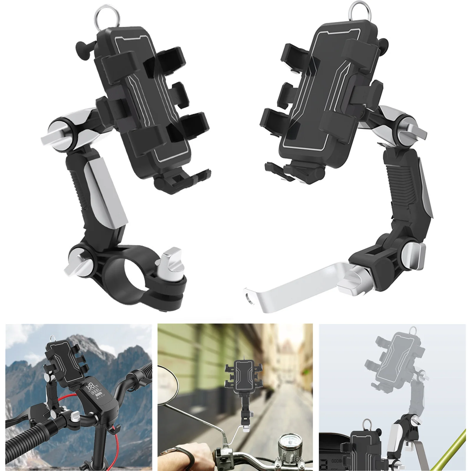 

Adjustable Bicycle Mobile Phone Holder Support Universal Motorcycle GPS 360°Swivel Adjustable Bike Cellphone Holder Shockproof