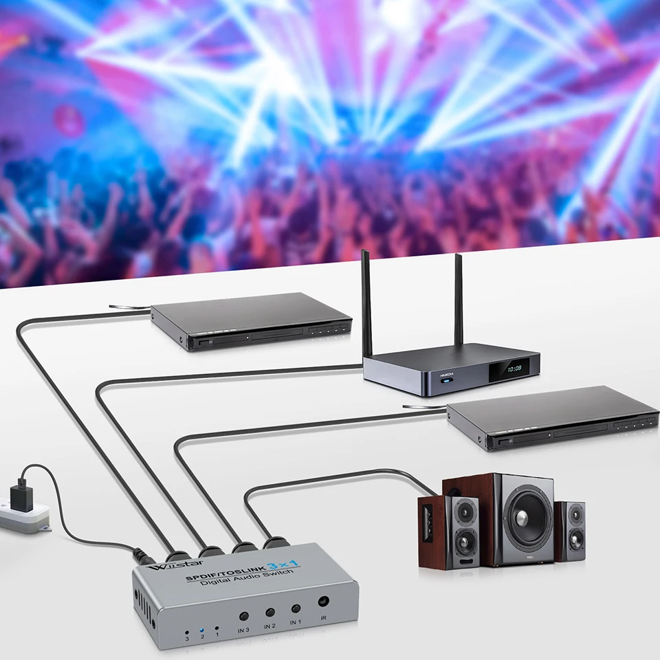 Wiistar 3 Ʈ  ó, 3  Spdif Toslink    й 3 In 1 Out, IR   