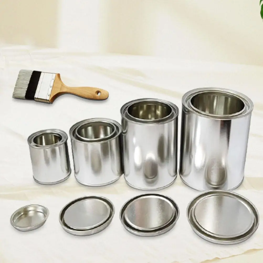 5 Pcs Metal Paint Can Tinplate Bucket Sealed Containers Multipurpose Storage Paint Buckets Empty Cans With Lids Pigment