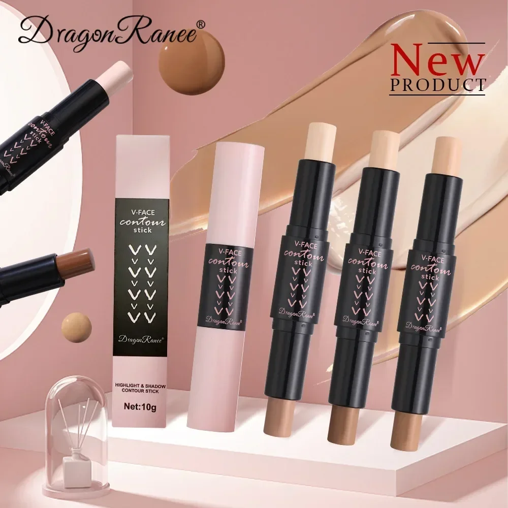 Face Highlighter Facial Contour Stick Double-end Face Contour Highlighter Stick Waterproof Lasting Oil-control Matte Concealer Pencil Corrector Skin Tone Pen Makeup