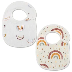 Soft Cotton Waterproof Baby Bibs & Burp Cloths Set (Colorful rainbow)
