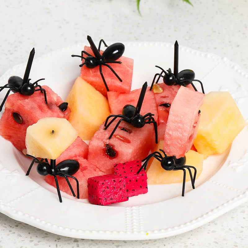 Description Picture 6 of item6/12PCS Ants Food Fruit Picks Ant Shape Forks Snack Cake Dessert Tableware for Home Kitchen Party Dinner Fruit Pick Decoration
